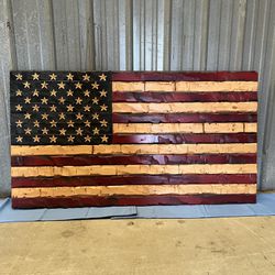 Wooden United States Flag