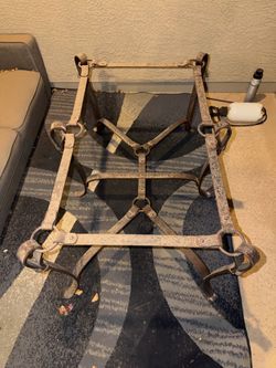 Wrought Iron Coffee Table Base — Buckle & Strap Design (NO GLASS TOP)