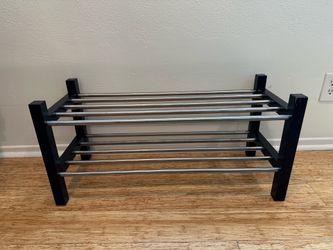 IKEA Shoe Rack TJUSIG Solid Wood & Stainless Steel