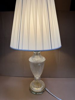 ✨ Elegant Crystal & Etched Glass Table Lamp ✨