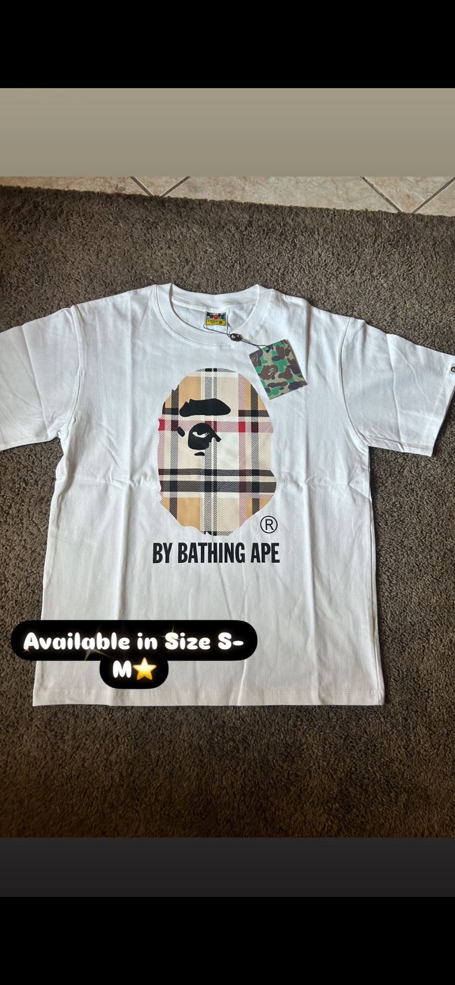 Burberry X Bape White Size S-M