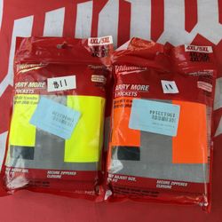 Milwaukee 4X-Large/5X-Large Yellow or Orange Class-2 High Visibility Safety Vest with 10-Pockets
