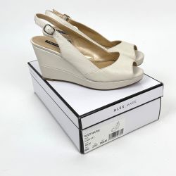 Alex Marie Livy111 Women's Wedge-Heel Open-Toe Slingbacks Beige Size 9.5M