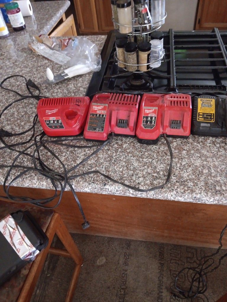 Milwaukee And Dewalt Chargers
