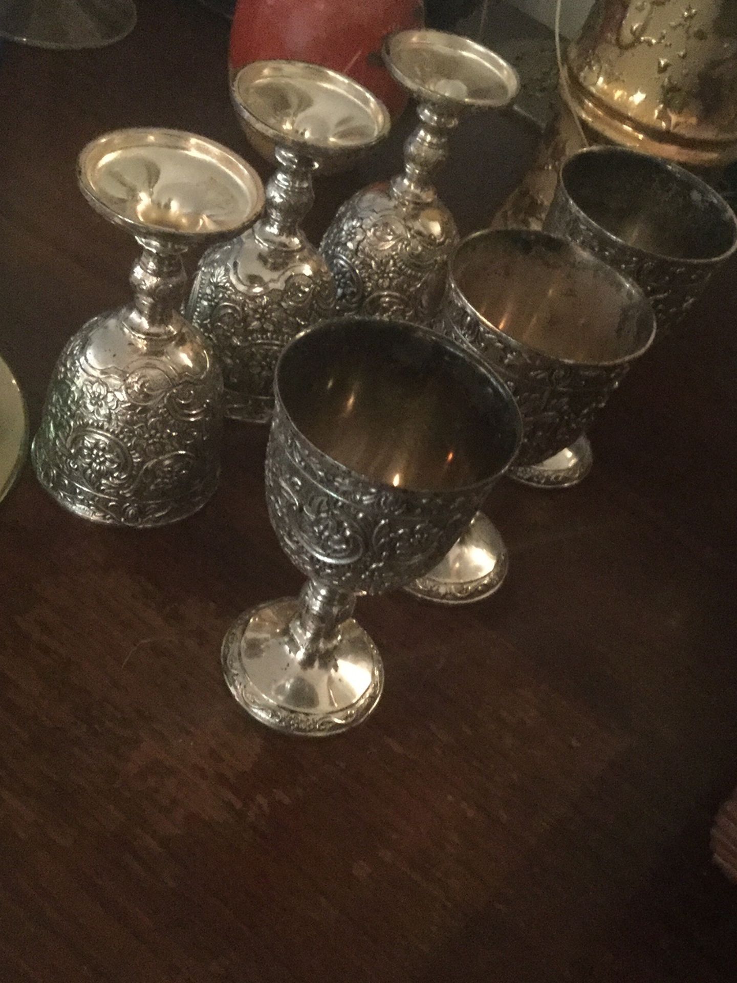 6 Silver Shot Glasses