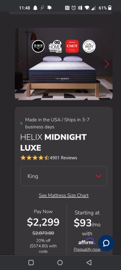 Helix Luxe Midnight King Mattress