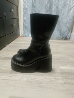 Black platform boots