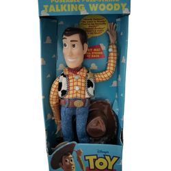 Vintage 1995 Talking Woody pull-string doll by Thinkway Toys
