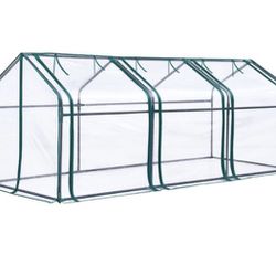 Quictent Portable Mini Cloche Greenhouse w/ Elevated Bottom, Reinforced High Light Transmission Waterproof UV-Resistant Hot House for Indoor Outdoor, 