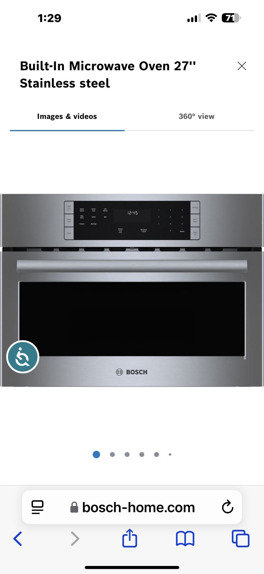 NEW IN SEALED BOX. BOSCH 500 SERIES 27” BUILT IN DRAWER MICROWAVE WITH A FACTORY WARRANTY 2 YEARS 3/21/25