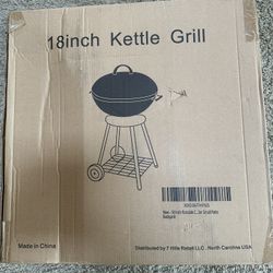 Brand new Kettle Barbecue Grill 18 in w/wheels and rack in box