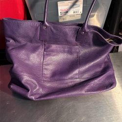 Casual Leather Handbag Purple 