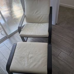 Comfy Leather Chair With Ottoman