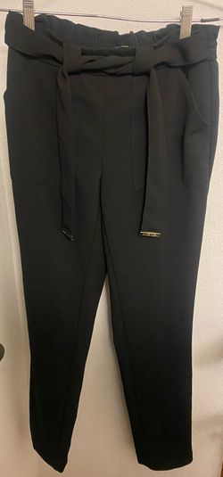 Anne Klein Women's Black Belted Mid Rise Slim Ankle Pants Size XS