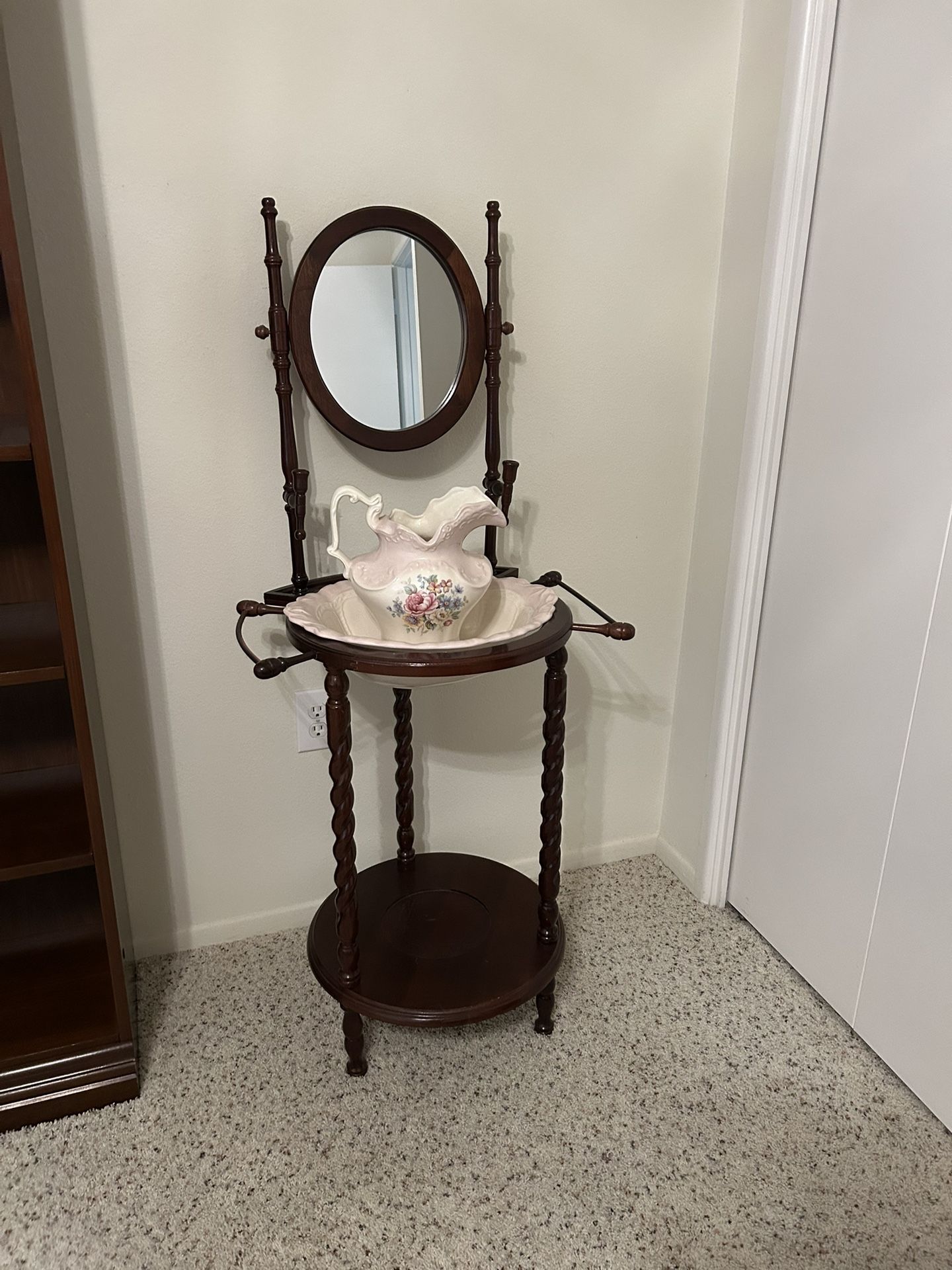 Wash Basin And Pitcher With Stand