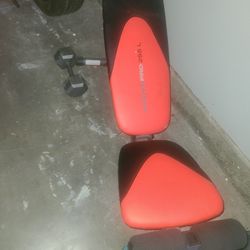 Workout Bench And Dumbbells/Barbell Set