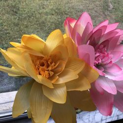 Long Stem Lotus Flower Silk Fabric Type