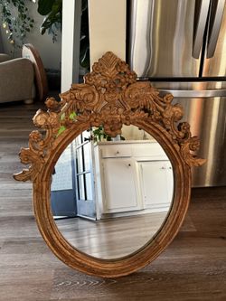 Flower Wood Mirror 