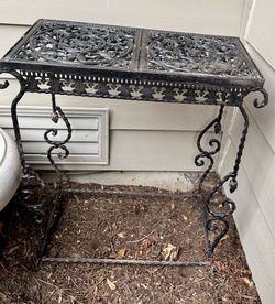 Black Metal patio side wrought iron table