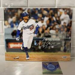 Mookie Betts Signed Autographed 8x10 Los Angeles Dodgers Photo With COA 