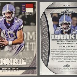 2023 Leaf - Drake Maye - Exclusive Edition Flag Issue