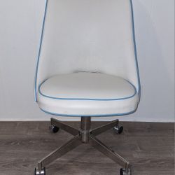 White Faux Leather Desk Chair