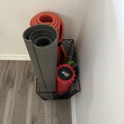 Foam Rollers And Mats! With Basket ! 