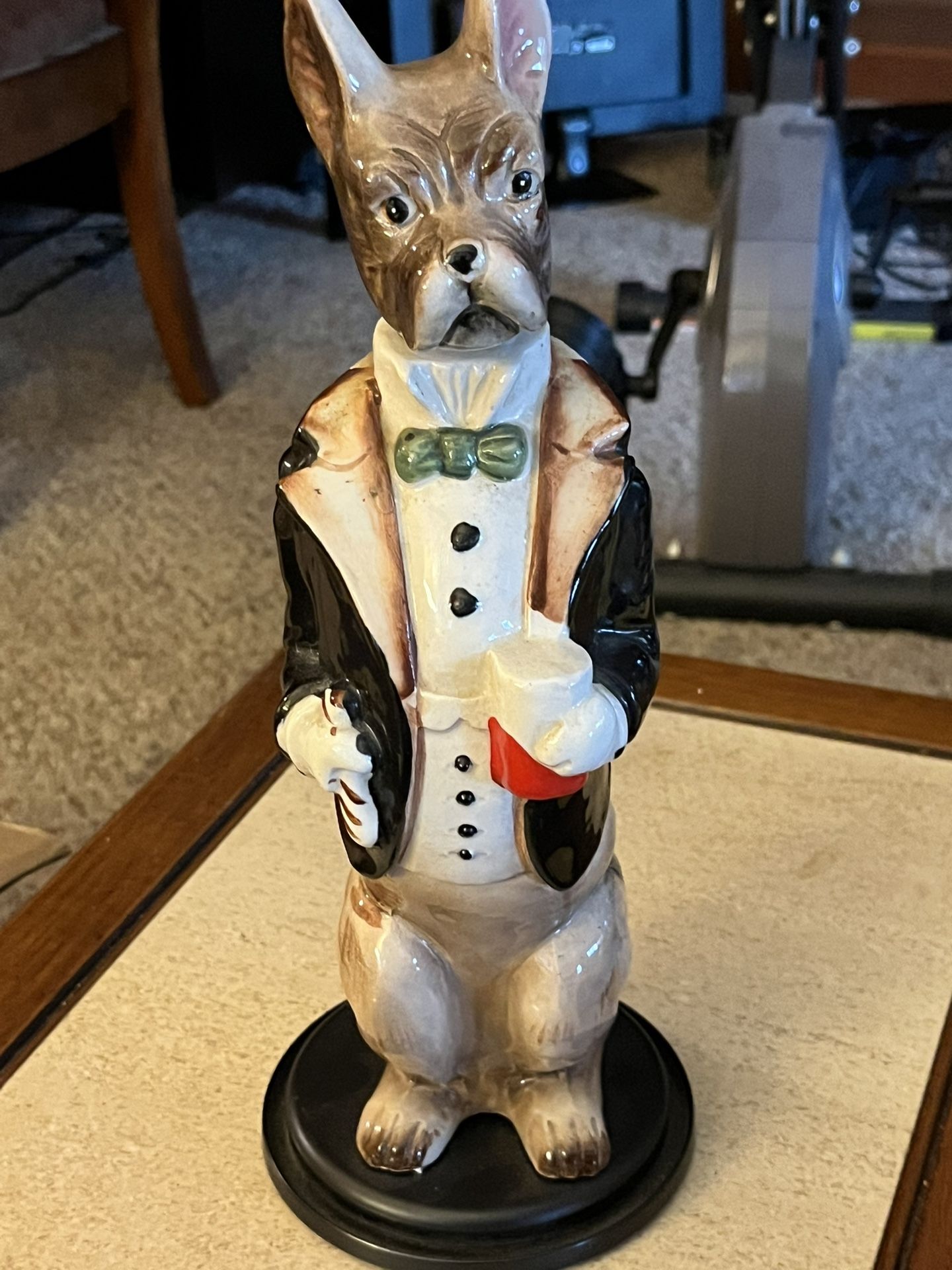 VINTAGE CERAMIC BOXER DOG BUTLER RELCO DECANTER JAPAN