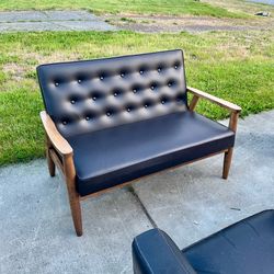 Nice faux leather bench sofa
