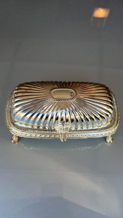Silver plated, butter dish