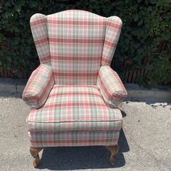 Vintage Plaid WINGBACK CHAIR