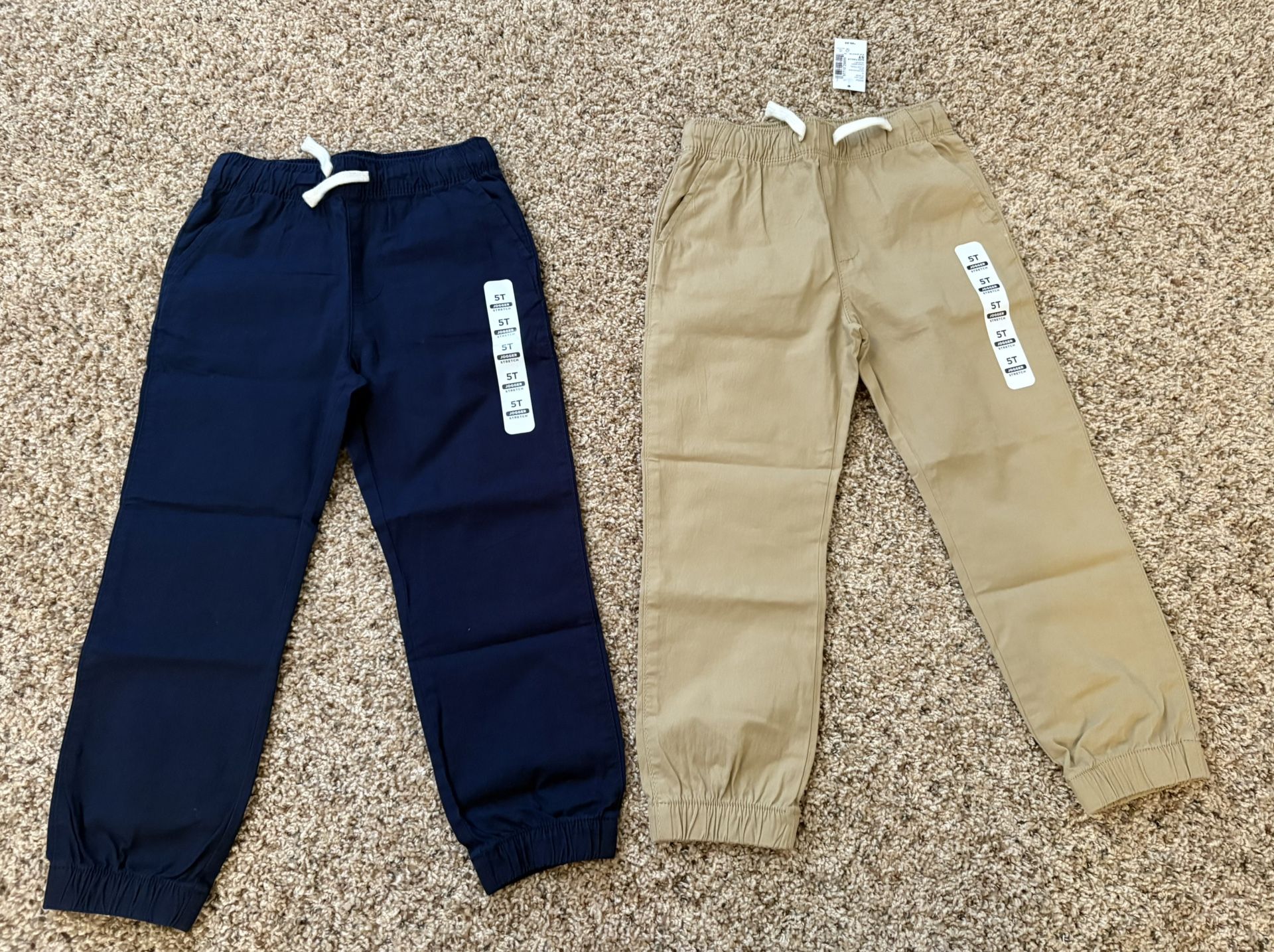 Toddler Boy Jogger Pants Size 5T 2 Pack Navy And Beige