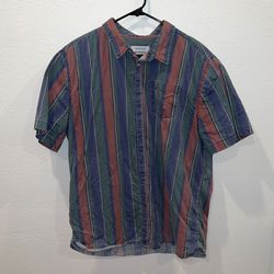 Urban Outfitters Striped Short Sleeve Button Up
