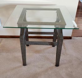 Glass end tables - 2 matching