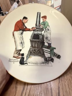 Norman Rockwell Collector Plate with Gold Rim