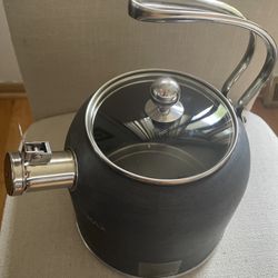 PALM RESTAURANT COOKWARE HARD ANODIZED WHISTLING TEA KETTLE STOVE TOP RARE