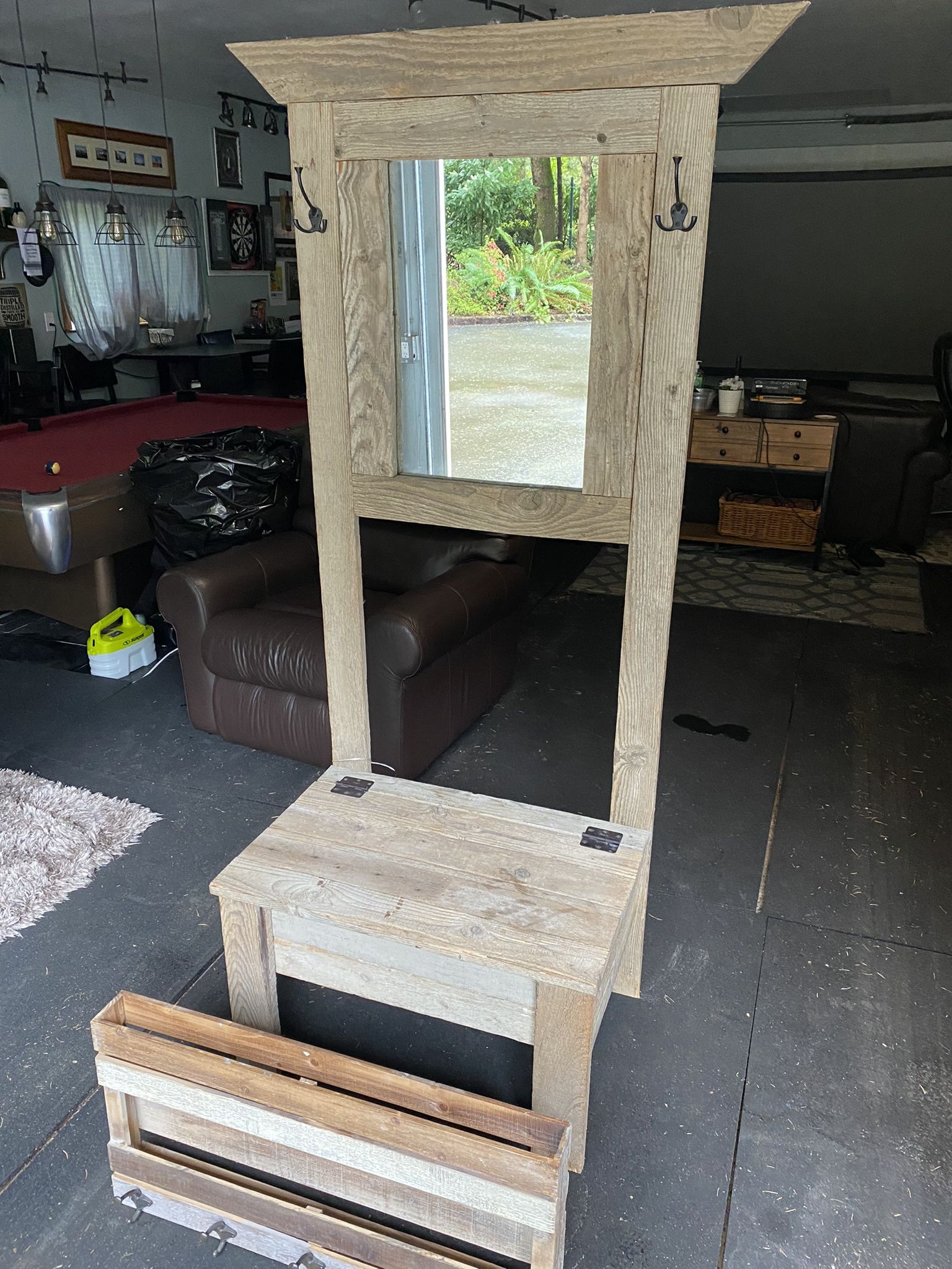 Entry Bench And Matching Coat Rack/storage Unit