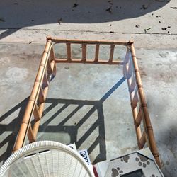 Bamboo Table With Glass Top