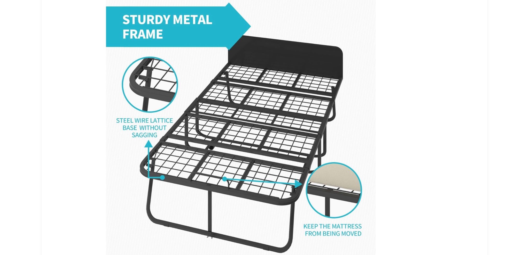 Catre Y Colchon….Foldable Metal Platform ,cod,And NEW Mattress Xl Twin