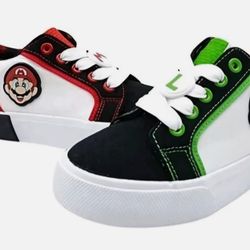 Nintendo Super Mario Bros Canvas Slip On Shoes Size 12