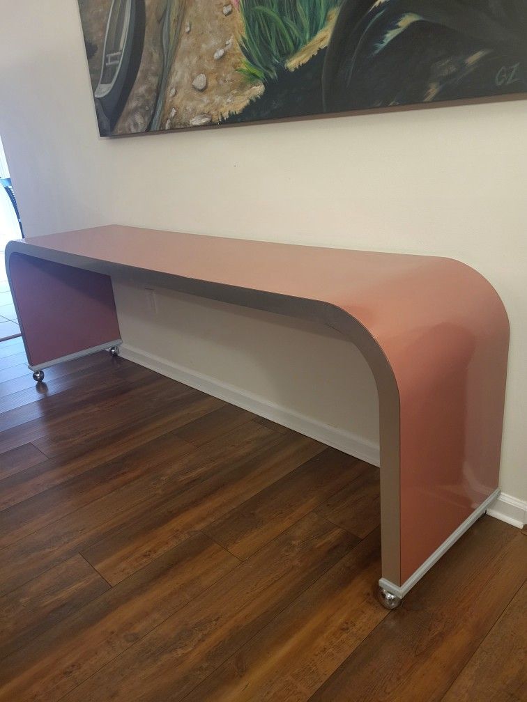 Vintage 1980's Waterfall Shape Console Table