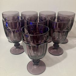 Set Of 8 Purple Goblets