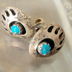 Handmade from sterling silver and turquoise earrings
