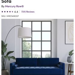 Navy Blue Tufted Sofa