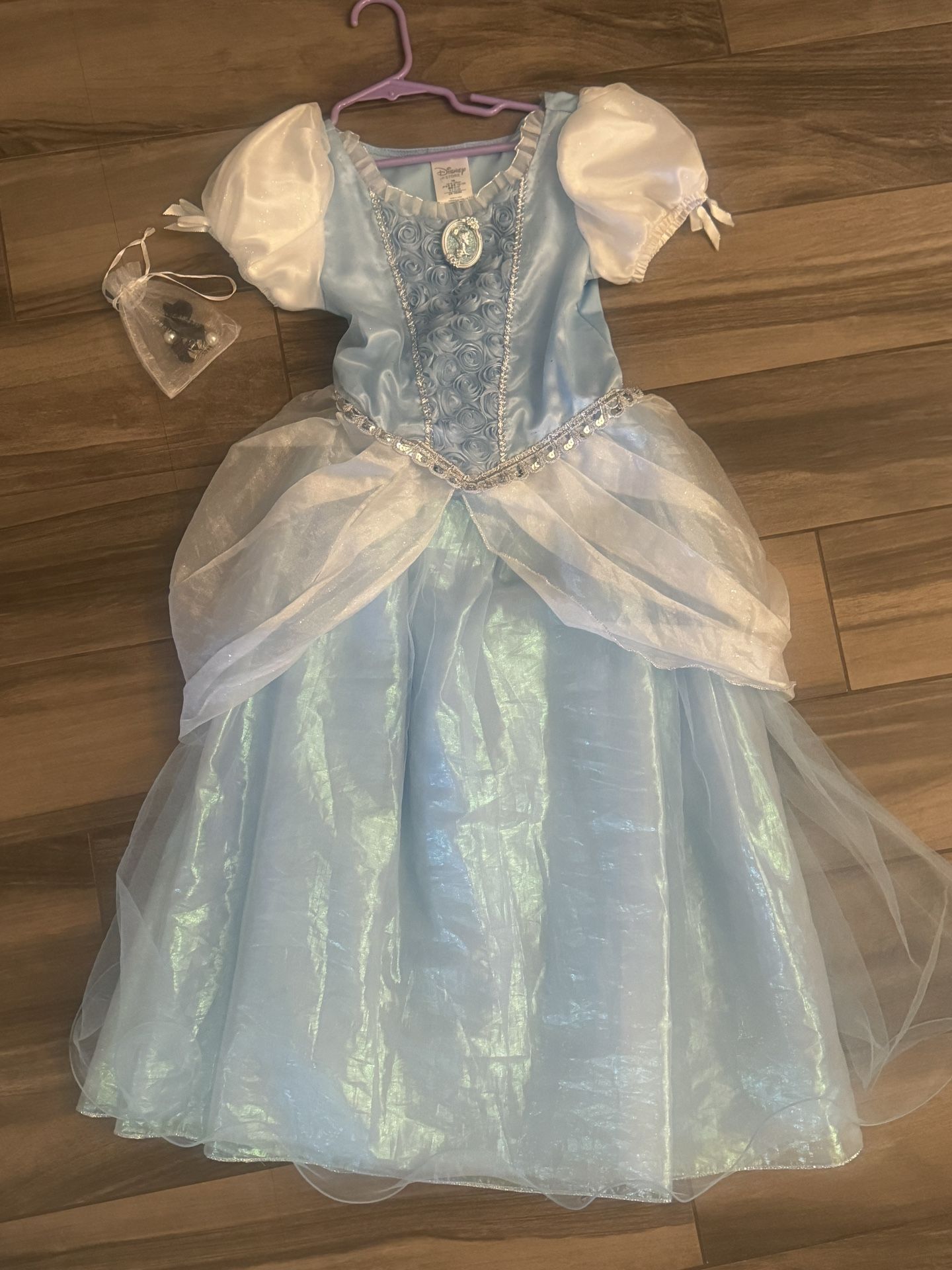 Disney Store Cinderella Dress W/ Jewelry Set
