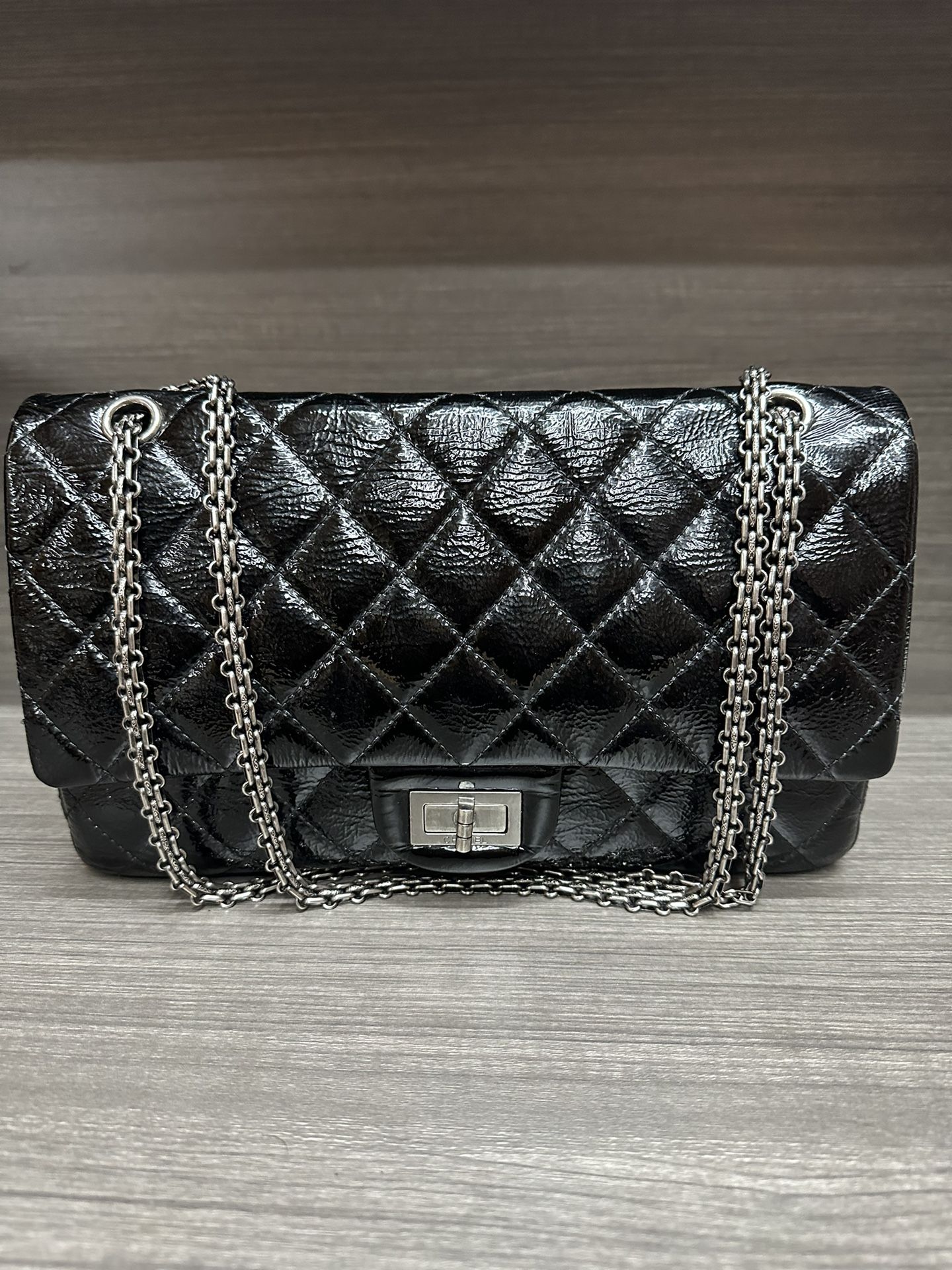 Reissue 2.55 Flap Bag Quilted Crinkled Patent 226