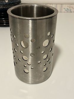 Modern Stainless Steel Wine Cooler & Utensil Holder with Inner Liner