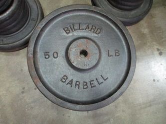 Used Vintage Billiard 50lb Standard Weight Plate Set of 2