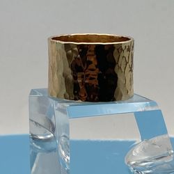 14k8.3 Wide Hammered Textured Ring