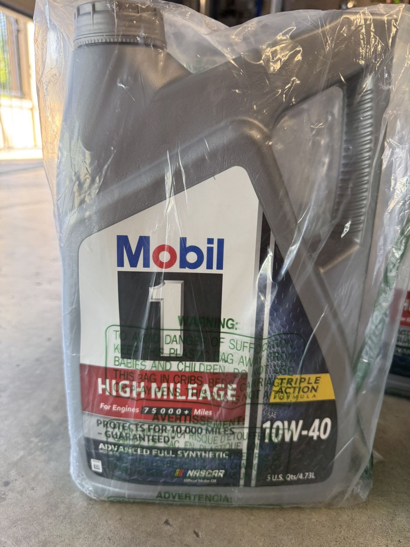 Mobil 1 High Mileage Full Synthetic Motor Oil – 10W-40 (5 Qt)